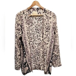 Chaser Silk Crepe De Chine Kimono Floral Print Size M